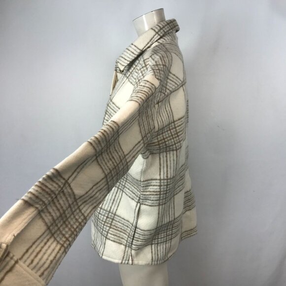 J. JILL ~ WOMENS MEDIUM ~ CREAM BUTTON UP SHIRT JACKET SHACKET - Picture 4 of 7